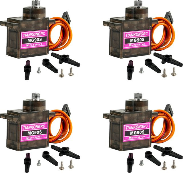stemedu MG90S Micro Servo Motor, Vollmetallgetriebe, 4-teiliges Set - Bild 1