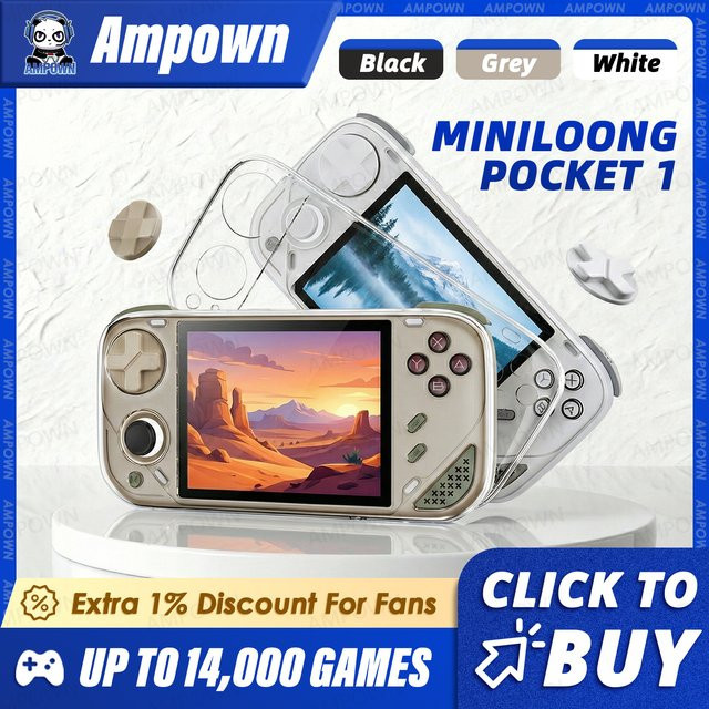 MINILOONG POCKET 1 Handheld-Spielkonsole mit 4 Zoll IPS-Bildschirm, White, Open-Source-System LOONG OS - Bild 1