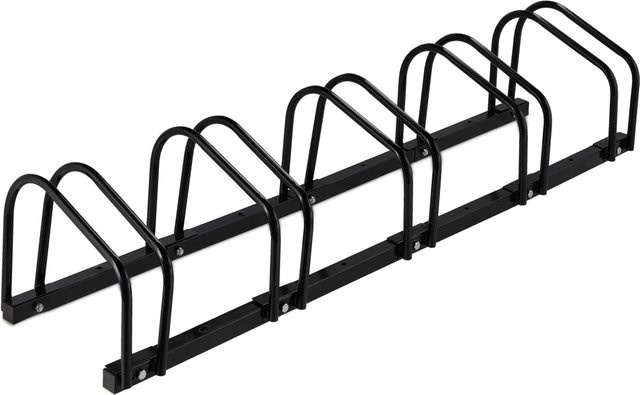 Relaxdays Fahrradständer aus Stahl in Schwarz, verstellbar für 5 Fahrräder, B/T/H: 130 x 27 x 33 cm - Bild 1