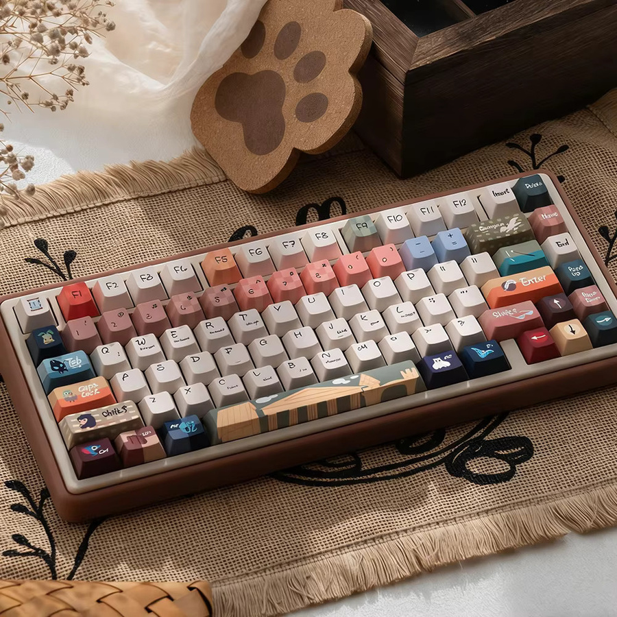Venit Keys Magische Tierthema Tastenkappen in Multicolour mit MOA und Cherry Profil, Dye-Sublimation PBT Keycaps für mechanische Tastaturen wie GMK67 - Bild 2