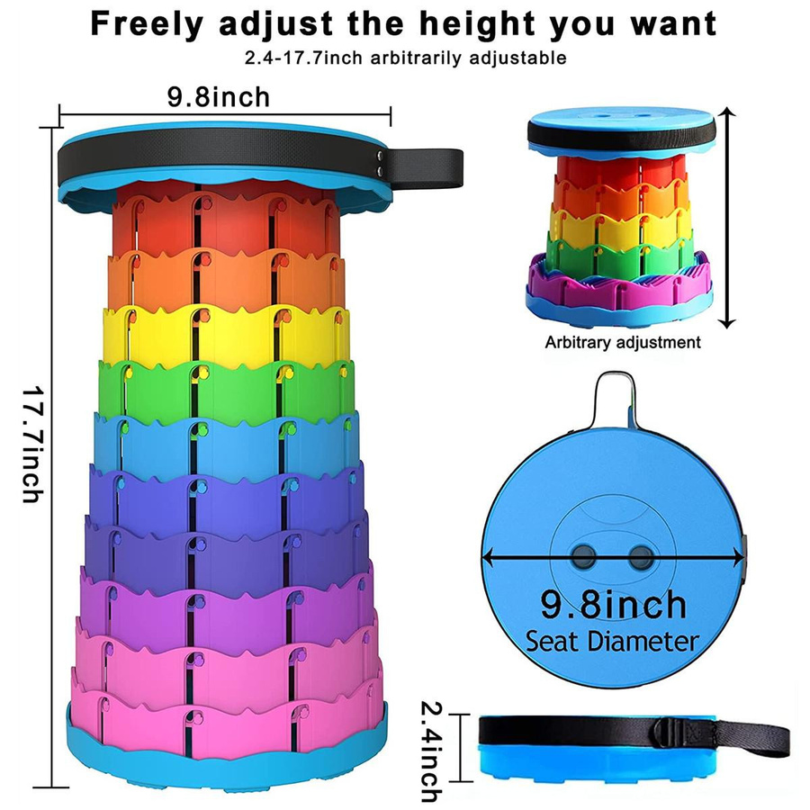 Binchi Outdoor Product Tragbarer Teleskop-Campinghocker, zusammenklappbarer Picknickhocker für Outdoor-Aktivitäten wie Wandern, Angeln und Strand - Bild 4