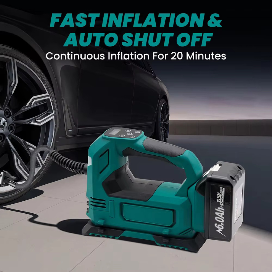 Kabelloser Reifenfüller für Makita 18V Lithium-Akku BL1815 BL1830 BL1840 BL1850 in Petrol - Bild 2