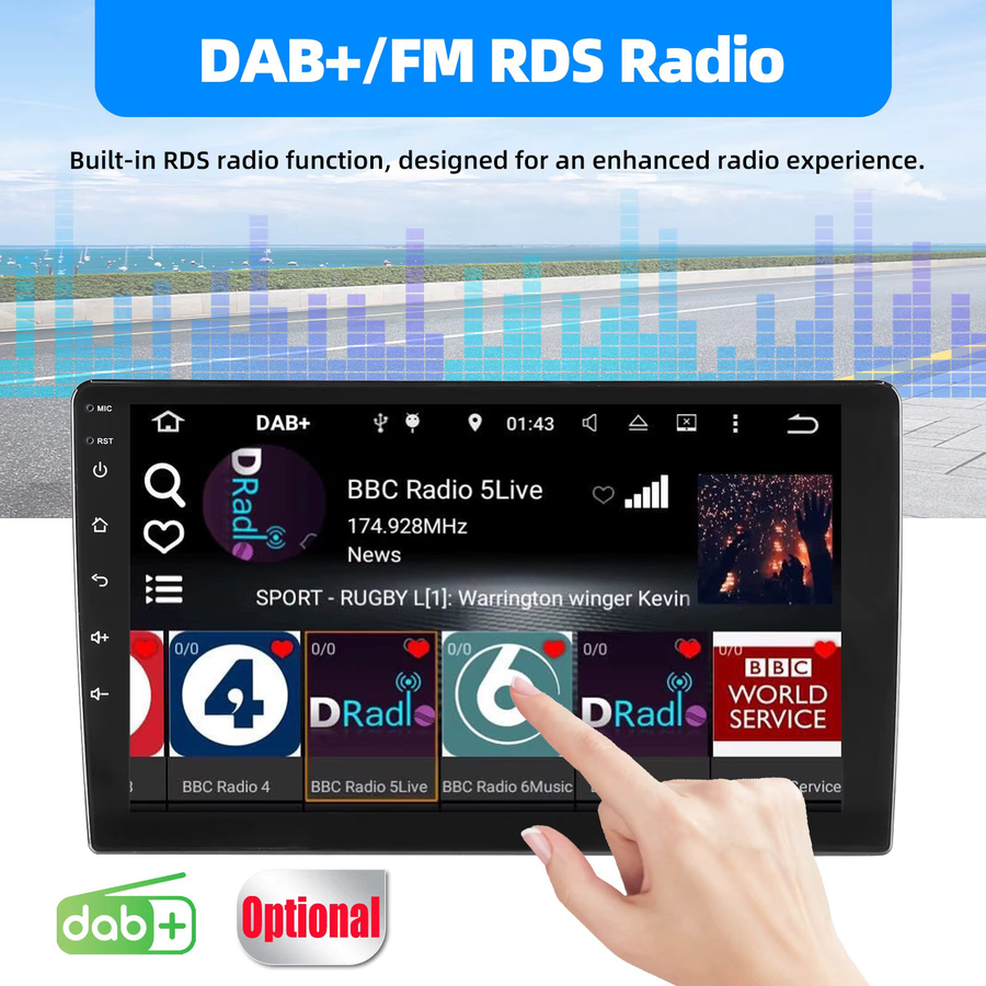 ESSGOO Android 15 Autoradio für Renault Megane 2 (2002-2009) mit Carplay, Android Auto, GPS und WIFI in Schwarz - Bild 3