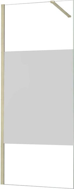 AICA Walk-in Duschwand aus Glas mit Milchstreifen und Stabilisierungsstange, B: 100 cm, H: 200 cm - Bild 1