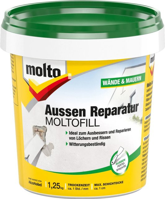 Moltofill Außen-Fertigspachtel Molto Reparatur, Weiß, 1,25 kg - Bild 1