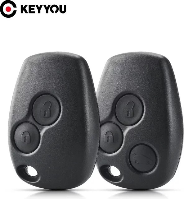 20er Set Keyyou Ersatzgehäuse für Funkschlüssel mit 2 Tasten in Schwarz für Renault und Dacia Modelle wie Megane, Modus, Espace, Laguna, Duster, Logan, Sandero, Fluence, Clio und Kangoo - Bild 1