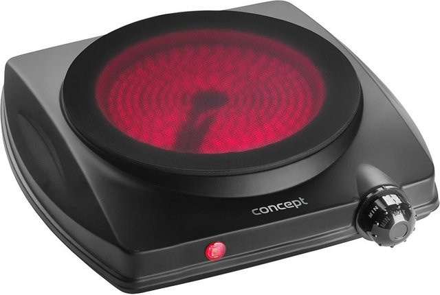 Elektrischer 1-Platten-Kocher Concept VE3065 mit 1250W in Schwarz - Bild 1