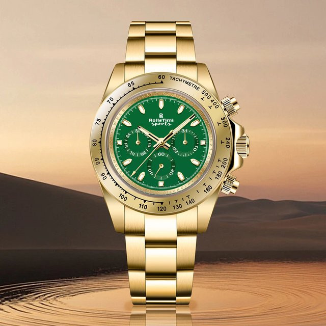 Rollstimi Armbanduhr, mechanisch, Edelstahl, Weiß, Herren - Bild 1
