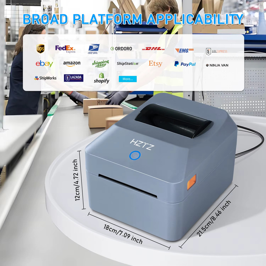 HZTZ Thermodrucker für 4x6 Versandetiketten in Grau - Bild 3