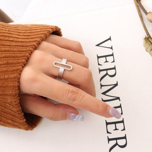 Ring Edelstahl, Silber, Minimalistisch, Damen - Bild 1