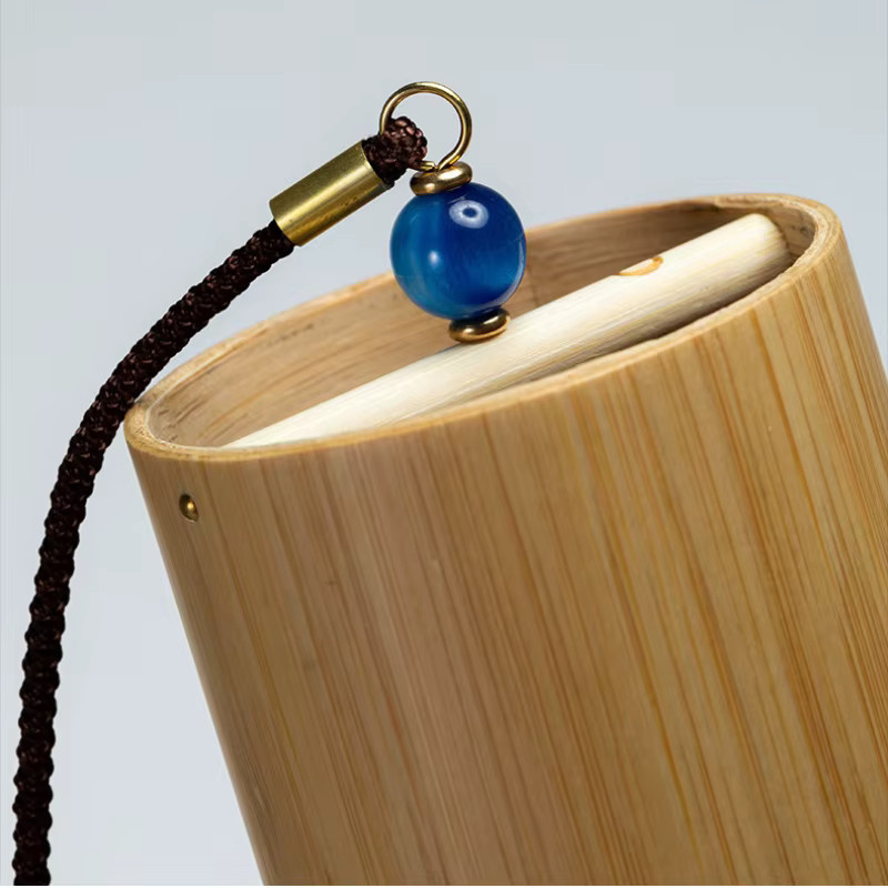 YUYU Japanisches Bambus-Windspiel in Braun für Garten und Terrasse mit 8 Stäben für Zen-Meditation - Bild 4