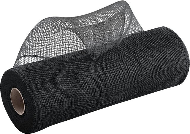 Blackrose Poly-Mesh-Band mit Folie in Schwarz zum Verpacken und Dekorieren von Kränzen, Girlanden und Schleifen - Bild 1