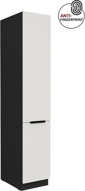 Küchen Hochschrank ARIA Weiß ultra matt Anti Fingerprint mit fünf Böden Breite: 40 cm - Bild 1