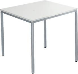 Schäfer Shop Pure Stahlrohrtisch Rechteck mit Quadratrohrfuß in Lichtgrau und Weißaluminium, B: 80 cm, T: 70 cm, H: 72 cm - Bild 1