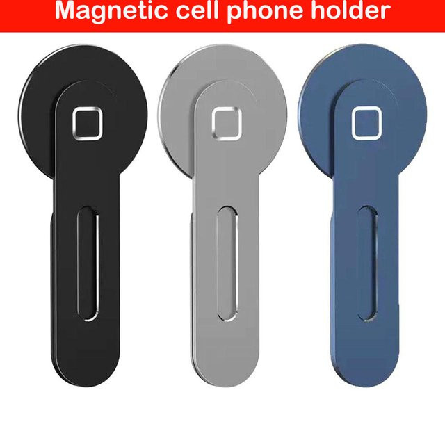 Magnetischer faltbarer Laptop-Handyhalter in Schwarz für iPhone 12, 13 und 14 Serien sowie alle anderen Smartphones und Computer-Monitore - Bild 1
