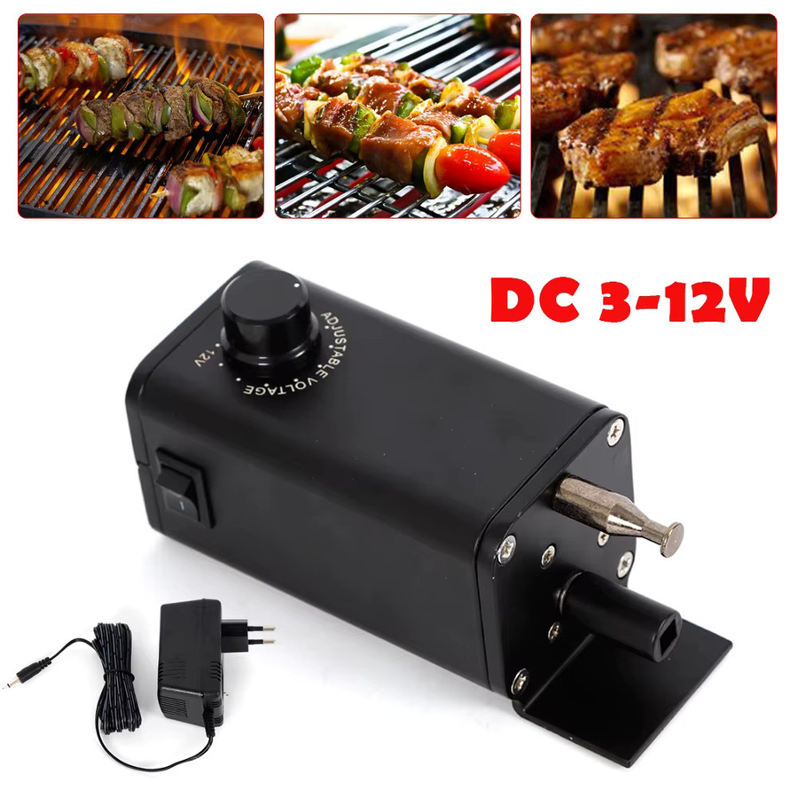 Bymaocar Tragbarer BBQ-Grill-Motorsatz in Schwarz mit 15W Kupferdrahtmotor und Dual-Power-Funktion für Auto und Adapter inklusive EU-Stecker - Bild 5