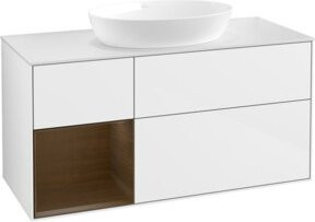 V&B Waschtischunterschrank Finion mit Wandbeleuchtung, Weiß lackiert, Breite: 120 cm, Tiefe: 50,1 cm, Höhe: 50,1 cm - Bild 1