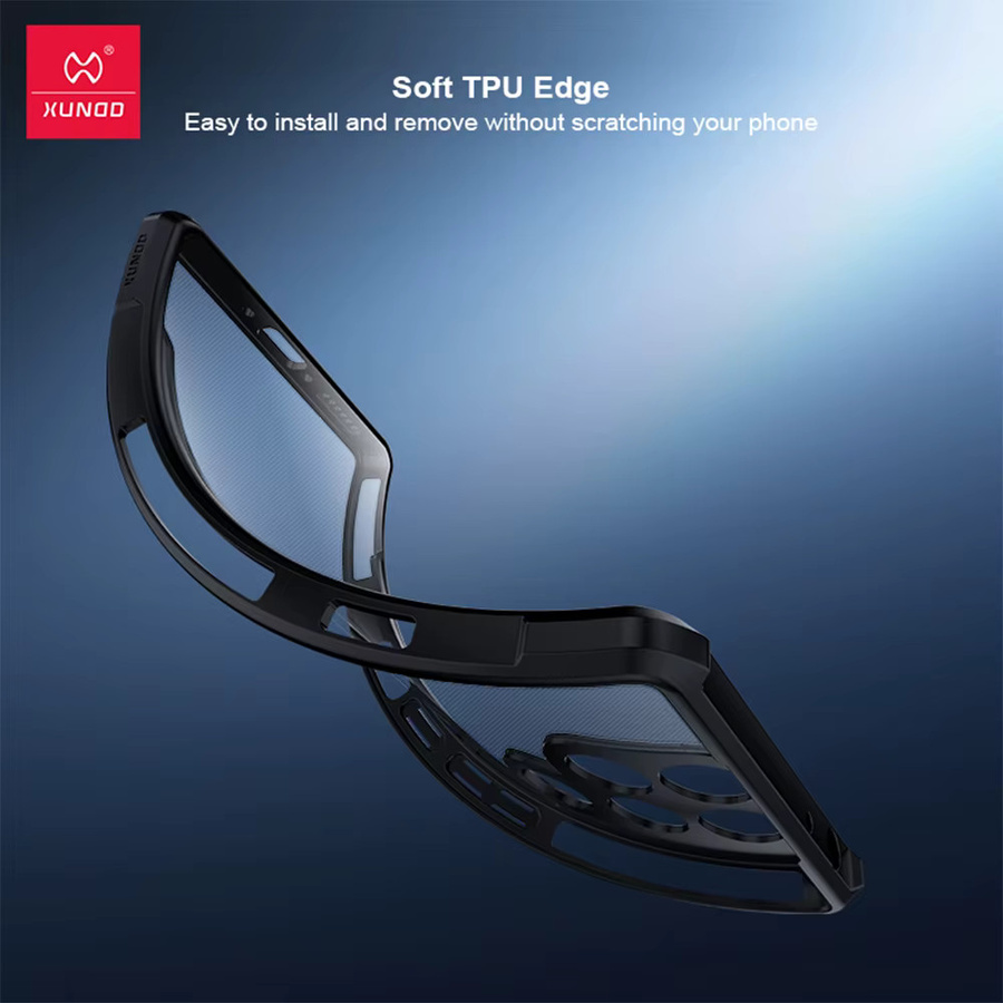 Xundd Schutzhülle für Nubia Red Magic 11 Pro und Red Magic 11 Pro Plus, stoßfeste Airbag-Hülle mit Kameraschutz, transparent mit schwarzen Streifen - Bild 4