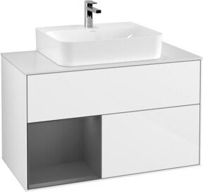 V&B Waschtischunterschrank Finion 100 Wandbeleuchtung in Weiß lackiert B/T/H: 100 x 50,1 x 50,1 cm - Bild 1
