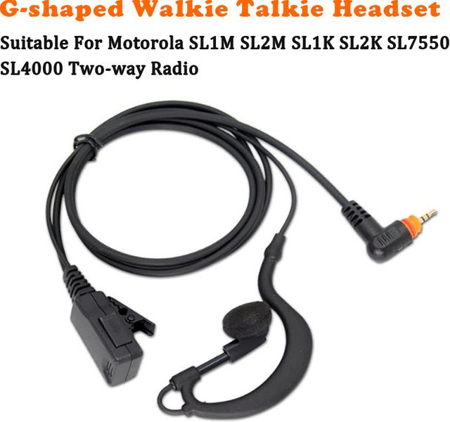 Motorola Walkie-Talkie-Ohrhörer mit PTT-Ohrstück in Schwarz für SL1M SL1K SL300 SL500 SL1600 SL2600 SL7550 SL8550 Headset In-Ear - Bild 1