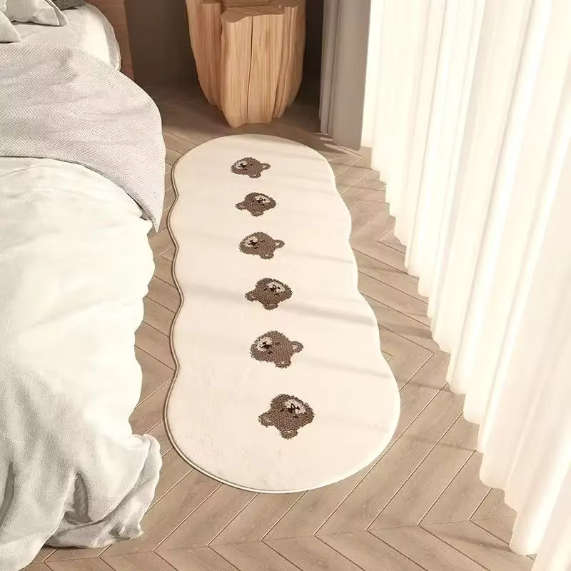 VIKAMA Teppich im minimalistischen Ins-Stil für Schlafzimmer und Heimdekoration, Gelb, Breite: 120 cm - Bild 2