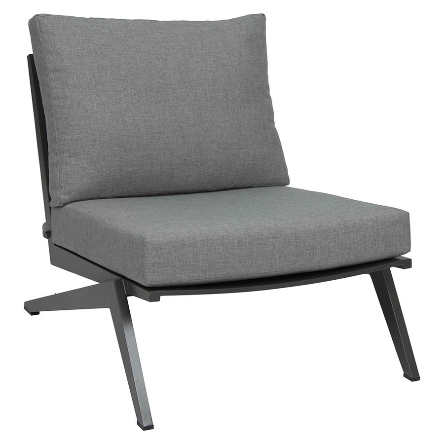 Stern Jackie Lounge Set bestehend aus 2-Sitzer Sofa, Loungesessel und Beistelltisch mit Teak Tischplatte in Anthrazit und seidengrauen Polstern - Bild 2
