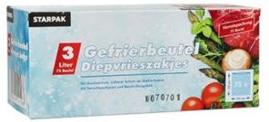 Papstar Gefrierbeutel 3 l auf Rolle, transparent, 75 Stück, B: 32 cm x H: 25 cm - Bild 1