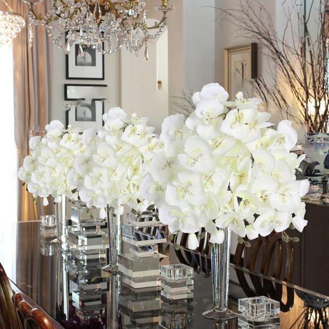 ZQCY Künstliche Orchideen mit Schmetterlingen aus Seide, Multicolor, Tischdekoration für Hochzeit und Garten - Bild 1