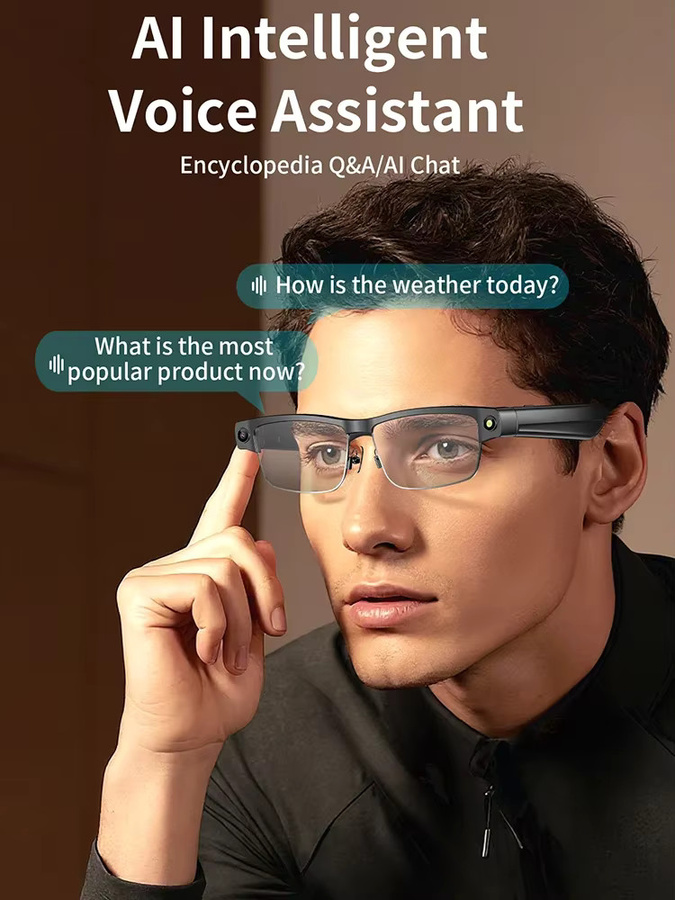 Lenovo 8K HD KI-Smart-Brille in Schwarz mit photochromen Gläsern, ChatGPT-Kamera, Bluetooth-Anruffunktion und Sprachassistent-Steuerung - Bild 7