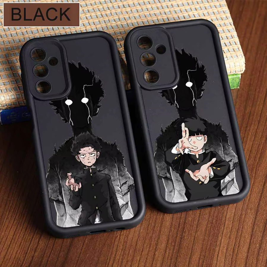 Funko Mob Psycho 100 Anime Handyhülle für Samsung Galaxy S26 S25 S24 S23 S22 S21 S20 FE Ultra Plus mit Augen-Leiter-Design und Silikon-Lanyard in Schwarz - Bild 1