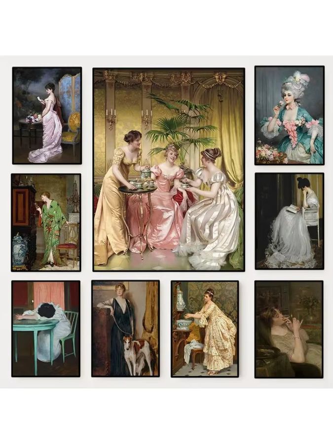 Renaissance Frauen Porträt Poster Potdemiel Vintage viktorianische Leinwand Malerei als Wandkunst für dein Wohnzimmer - Bild 5