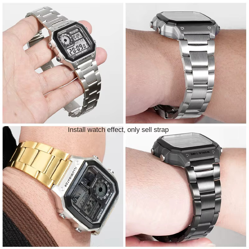 Casio Mod Kit AE1200, Edelstahlarmband, Silber, Schwarz, Gold, Unisex - Bild 2
