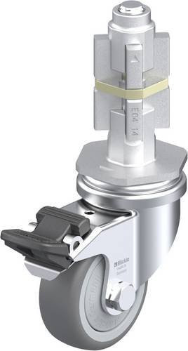 Blickle Lenkrolle LRA-TPA 50KF-FI-E04 mit Feststeller, Rad-Durchmesser: 50 mm, Tragfähigkeit: 50 kg, Farbe: Grau/Silber - Bild 1