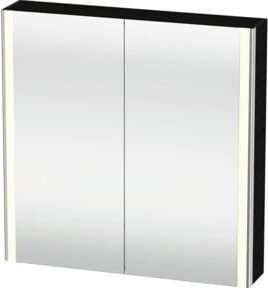 Duravit Uni-Spiegelschrank XSquare mit LED und Steckdose, 2 Türen, Wandhängend, Farbe: Weiß/Schwarz, B/H/T: 80 x 80 x 15,5 cm - Bild 1