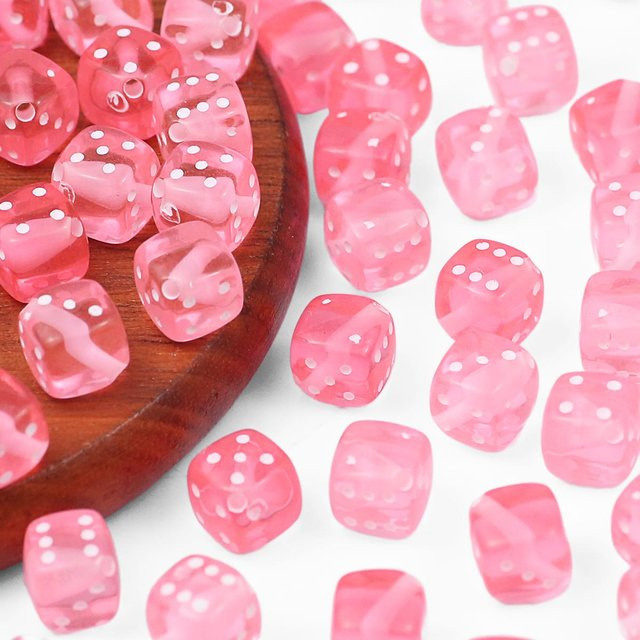 JHNBY Perlen, Acryl, Würfelförmig, Rosa, 8mm - Bild 1