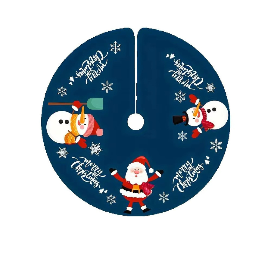 VIKAMA Weihnachtsbaumkleid mit blauem Weihnachtsmann- und Schneemann-Design zur Dekoration für Indoor-Partys und Festivals - Bild 5