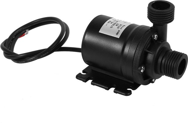 mfySpace DC 24V Heißwasser-Umwälzpumpe mit bürstenlosem Motor für Solarenergie, Aquarium Tauchpumpe, Schwarz, Förderleistung 800L/h, Förderhöhe 5M - Bild 1