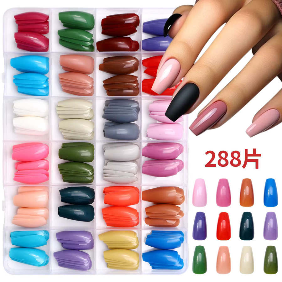 YADORNOS Set mit künstlichen Nägeln, 288-teilig, 12 Farben, Unisex - Bild 3