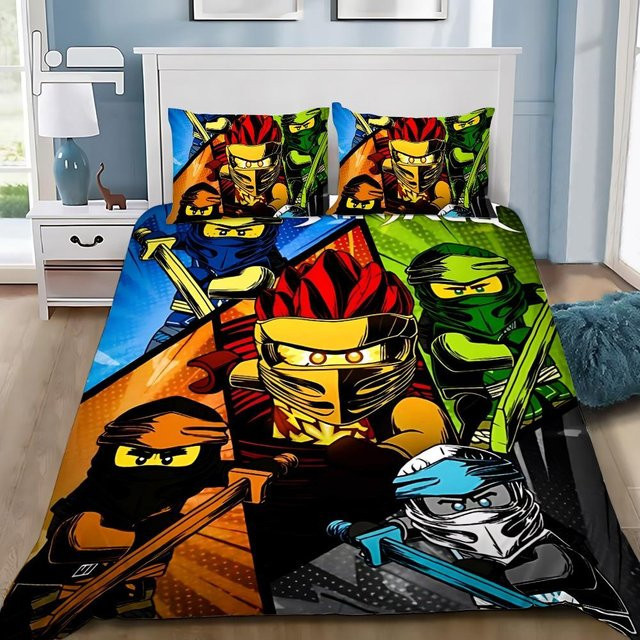 Cartoon Kinder Bettwäscheset mit Kissenbezug aus Mikrofaser, Mehrfarbig, B/H: 135 x 200 cm - Bild 1