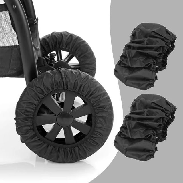 2-teiliges Staubschutzhüllen-Set für Kinderwagen und Rollstühle in Schwarz - Bild 1