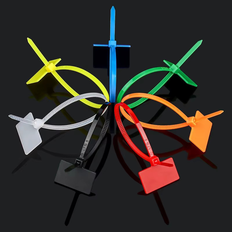50 Stück Nylon-Krawattenanhänger als selbstsichernde Netzwerkkabel-Etiketten und Wickelschlaufe in Schwarz und Multicolour - Bild 2