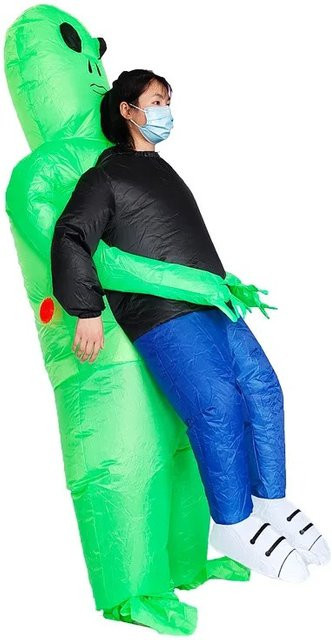 Hangchen Family Aufblasbare Alien-Halloween-Kostüme, Grün, Unisex - Bild 1