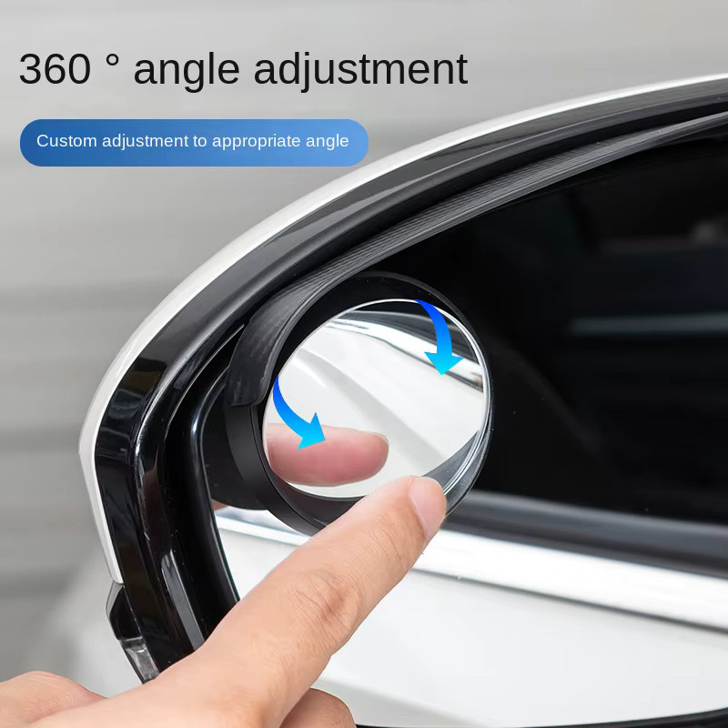 Zhengyuhan Universal Auto Rückspiegel Regen Augenbraue mit 360-Grad-Funktion, kleiner runder Totwinkel-Spiegel für den Parkplatz, Schwarz - Bild 4