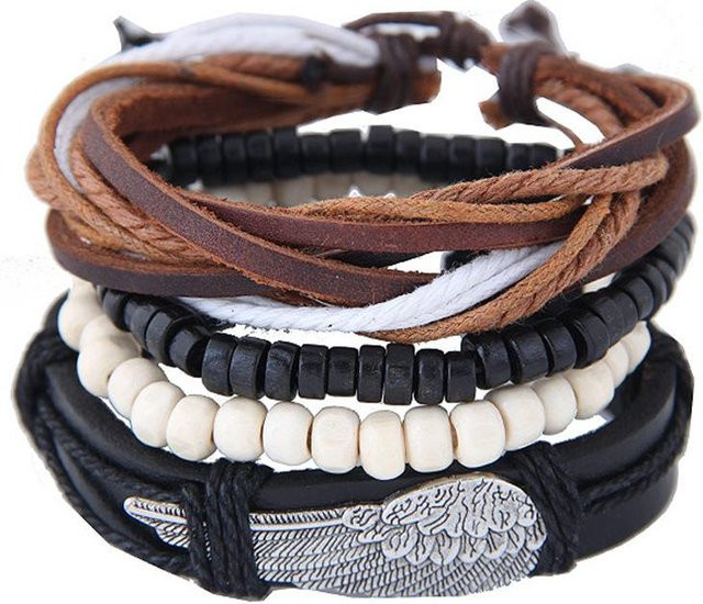 Allbestart Armband, Kunstleder, Perle, Schwarz, Damen, Vintage - Bild 1