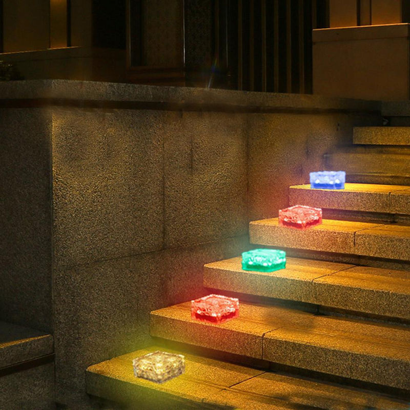 TOMTOP JMS Solarbetriebene Eisziegel-Lichter für den Außenbereich mit 4 LED-Lichtern in Warmweiß für Garten und Terrasse - Bild 7