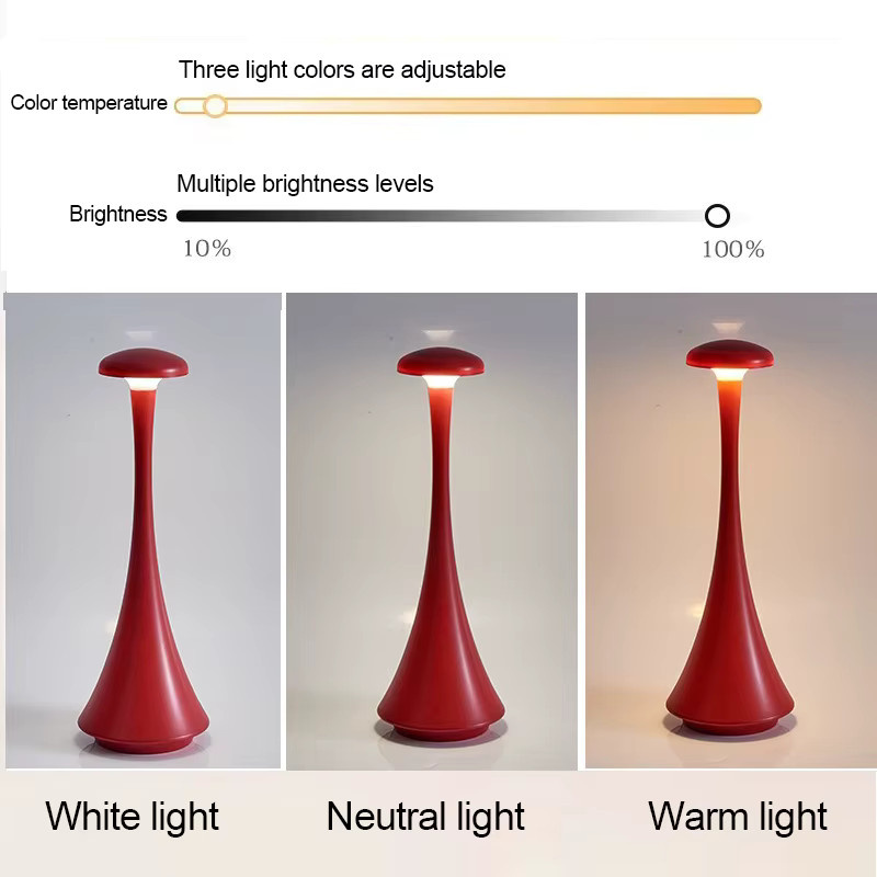 Lyfs LED Tischlampe mit Touch-Sensor, dimmbare kabellose Desktop-Nachtlicht und Leselampe in Warmweiß - Bild 2