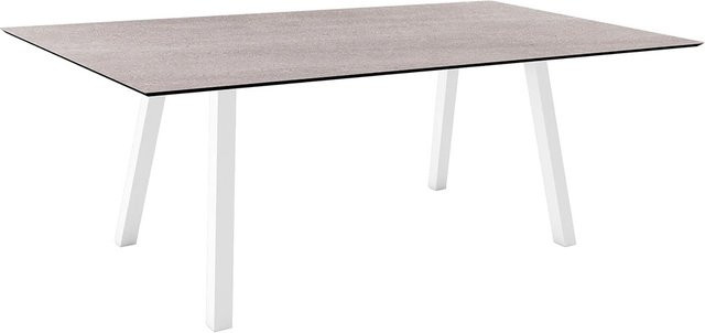 Stern Tisch Interno aus Aluminium in Weiß mit Silverstar 2.0 Stone light Tischplatte B/T: 180 x 100 cm - Bild 1
