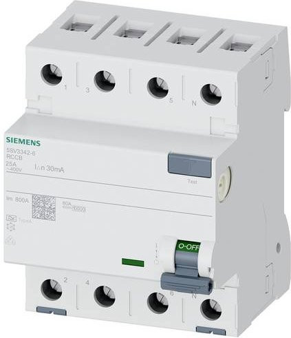 Siemens FI-Schutzschalter RCD 25A 400 V/AC in Weiß 5SV3342-6GV01 - Bild 1