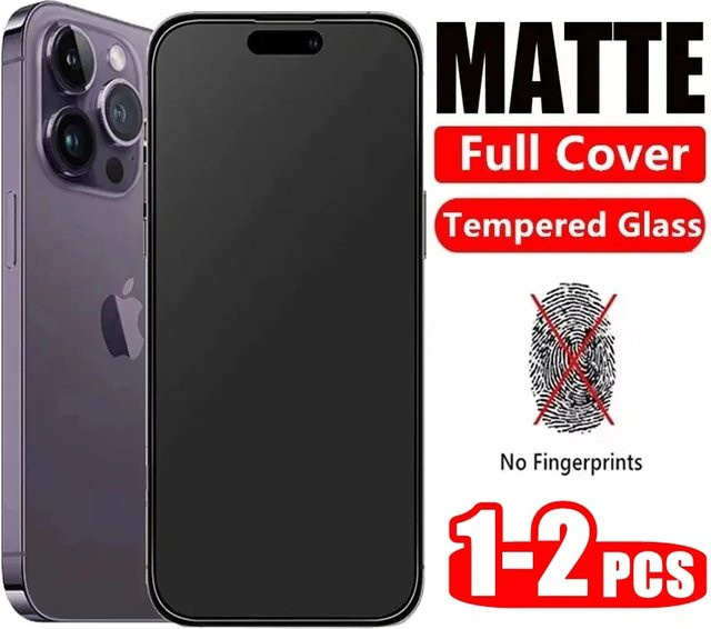 SFHOMIE Mattes Panzerglas für iPhone 15 14 13 12 11 Pro Max Plus Transparent - Bild 1
