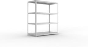 Meta Weitspannregal Speed Rack verzinkt in Silber mit 4 Fachebenen und Stahlpaneelen B/H/T: 197 x 170 x 80 cm - Bild 1
